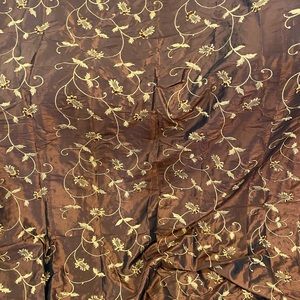 6 curtains!!!  96” x 54” panels (price is for set) Brown w/ embroidered details